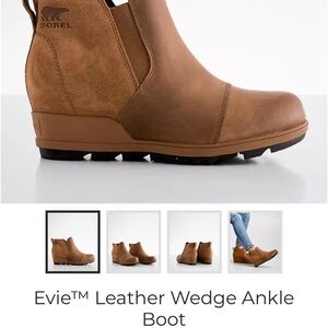Sorel Women's Velvet Tan Evie Leather Suede Ankle Bootie Size 8
